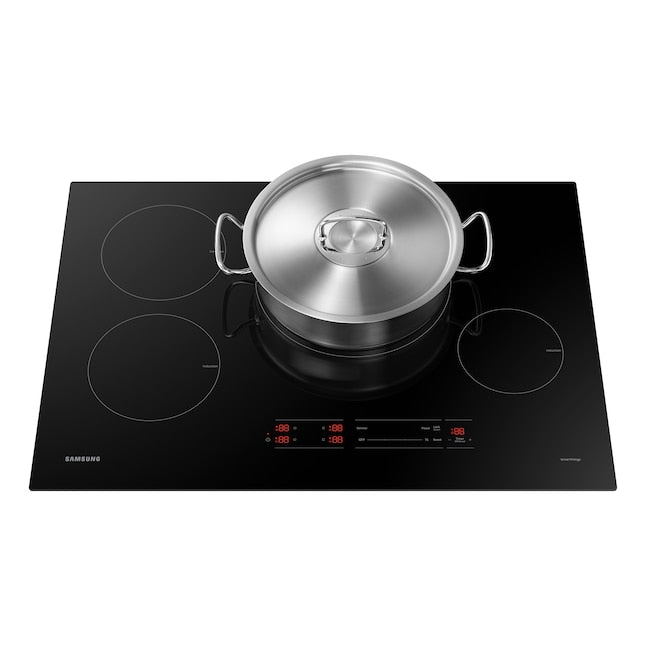 Samsung 30-in 4 burners Black Smart Compatible Induction Cooktop