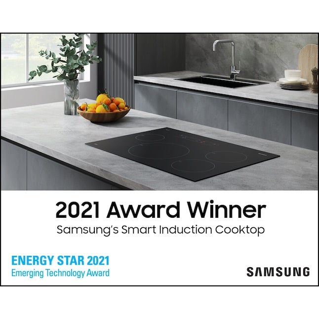 Samsung 30-in 4 burners Black Smart Compatible Induction Cooktop
