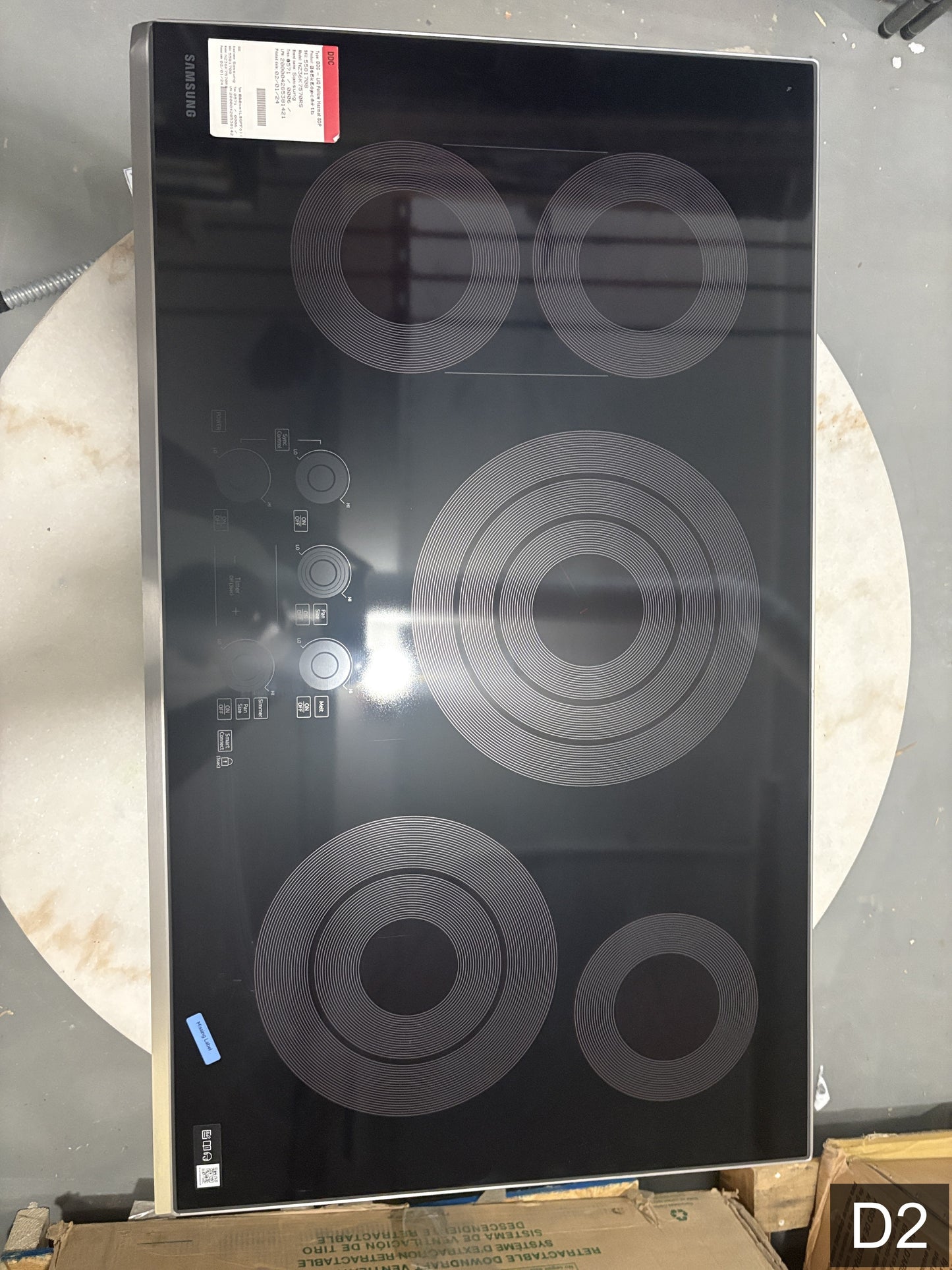 Samsung Premium Plus 36-in 5 burners Smooth surface Stainless steel Smart Compatible Electric Cooktop