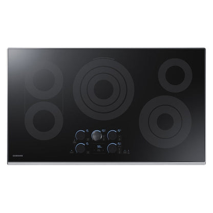 Samsung Premium Plus 36-in 5 burners Smooth Surface (Radiant) Stainless steel Smart Compatible Electric Cooktop