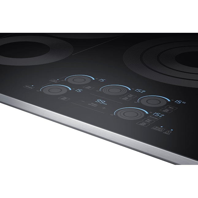 Samsung Premium Plus 36-in 5 burners Smooth surface Stainless steel Smart Compatible Electric Cooktop