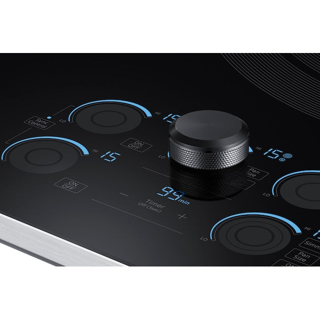 Samsung Premium Plus 36-in 5 burners Smooth surface Stainless steel Smart Compatible Electric Cooktop
