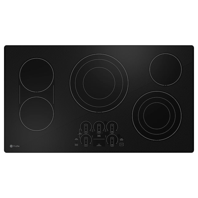 GE Profile 36-in 5 burners Smooth surface Black Smart Compatible Electric Cooktop