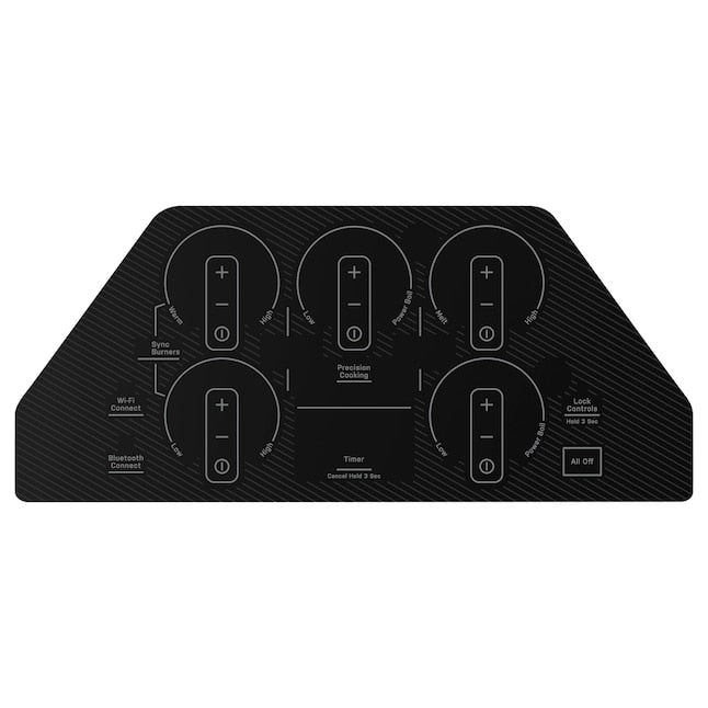 GE Profile 36-in 5 burners Smooth surface Black Smart Compatible Electric Cooktop