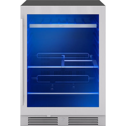 Zephyr Presrv 24-in W 108 -Can Capacity Presrv Stainless Steel + Glass Built-in/Freestanding Indoor Beverage Refrigerator with Glass Door