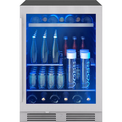 Zephyr Presrv 24-in W 108 -Can Capacity Presrv Stainless Steel + Glass Built-in/Freestanding Indoor Beverage Refrigerator with Glass Door