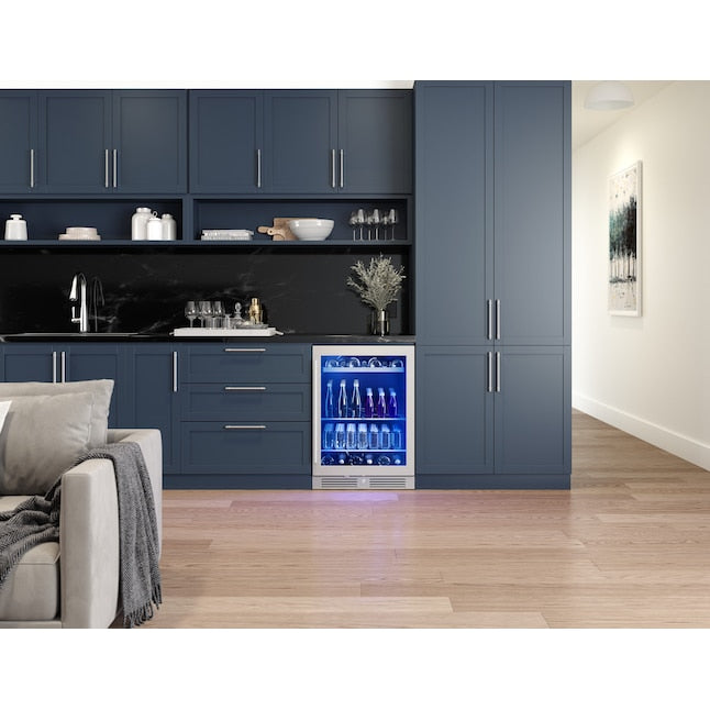 Zephyr Presrv 24-in W 108 -Can Capacity Presrv Stainless Steel + Glass Built-in/Freestanding Indoor Beverage Refrigerator with Glass Door
