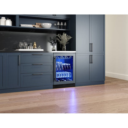 Zephyr Presrv 24-in W 108 -Can Capacity Panel Ready + Glass Built-in/Freestanding Indoor Beverage Refrigerator with Glass Door
