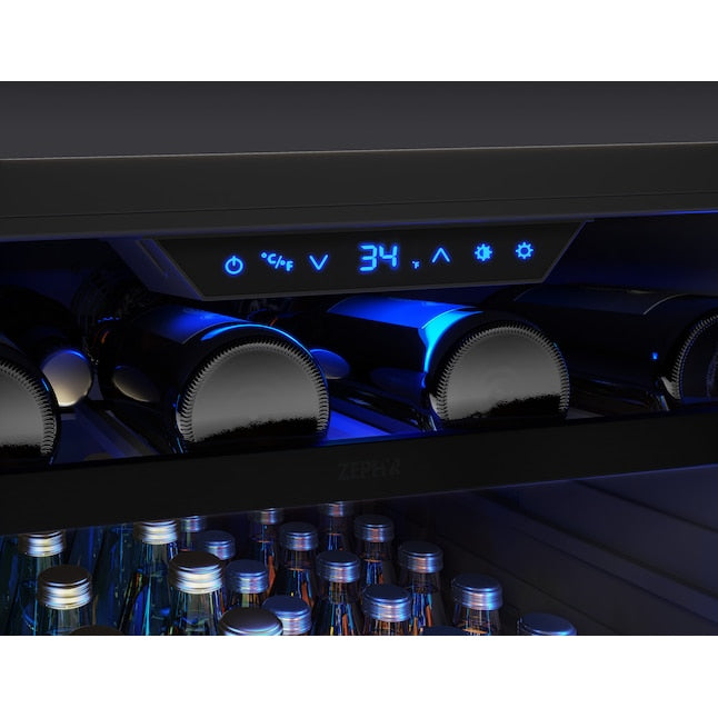 Zephyr Presrv 24-in W 108 -Can Capacity Panel Ready + Glass Built-in/Freestanding Indoor Beverage Refrigerator with Glass Door