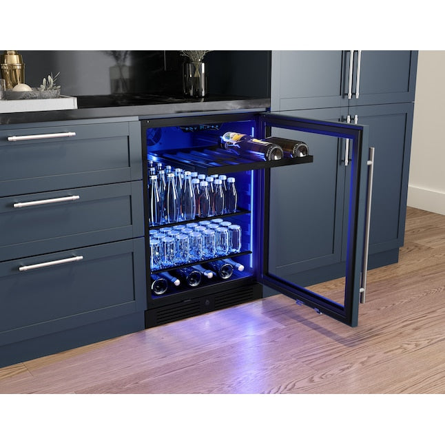 Zephyr Presrv 24-in W 108 -Can Capacity Panel Ready + Glass Built-in/Freestanding Indoor Beverage Refrigerator with Glass Door