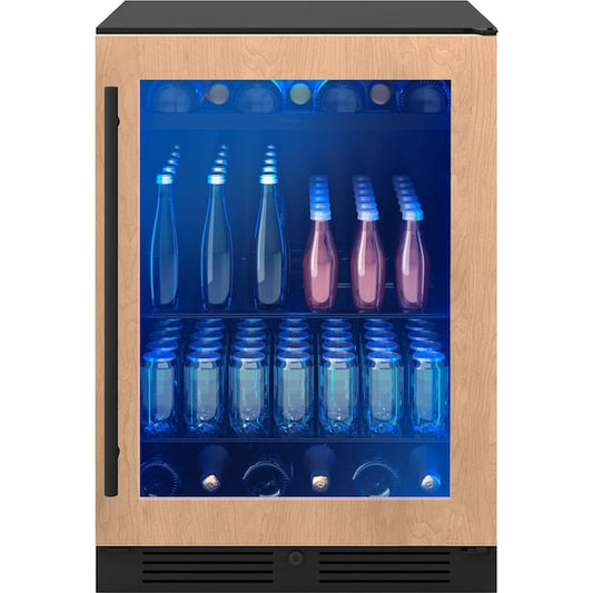 Zephyr Presrv 24-in W 108 -Can Capacity Panel Ready + Glass Built-in/Freestanding Indoor Beverage Refrigerator with Glass Door