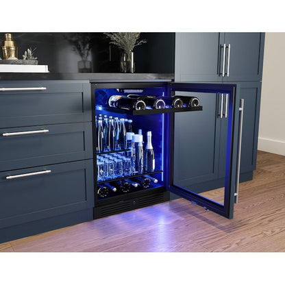 Zephyr Presrv 24-in W 108 -Can Capacity Panel Ready + Glass Built-in/Freestanding Indoor Beverage Refrigerator with Glass Door