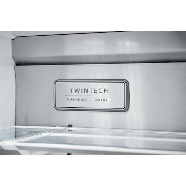 Frigidaire Professional Counter-Depth 21.4-cu ft 4 -Door French Door Refrigerator with Dual Ice Maker with Water and Ice Dispenser ( Smudge-Proof Stainless Steel ) ENERGY STAR Certified