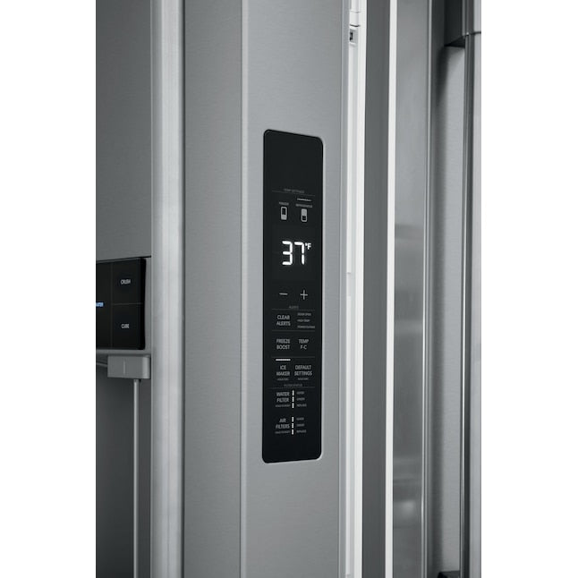 Frigidaire Professional Counter-Depth 21.4-cu ft 4 -Door French Door Refrigerator with Dual Ice Maker with Water and Ice Dispenser ( Smudge-Proof Stainless Steel ) ENERGY STAR Certified