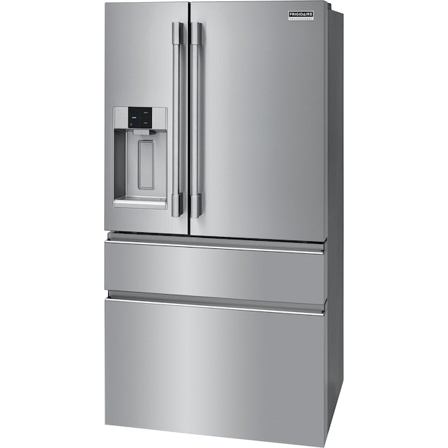 Frigidaire Professional Counter-Depth 21.4-cu ft 4 -Door French Door Refrigerator with Dual Ice Maker with Water and Ice Dispenser ( Smudge-Proof Stainless Steel ) ENERGY STAR Certified