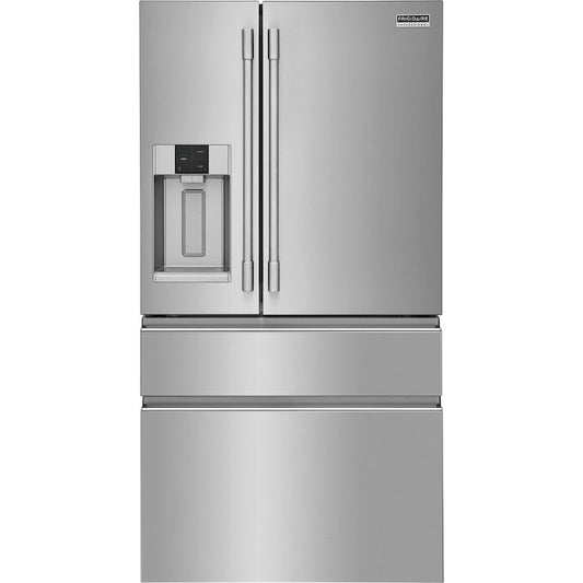 Frigidaire Professional Counter-Depth 21.4-cu ft 4 -Door French Door Refrigerator with Dual Ice Maker with Water and Ice Dispenser ( Smudge-Proof Stainless Steel ) ENERGY STAR Certified