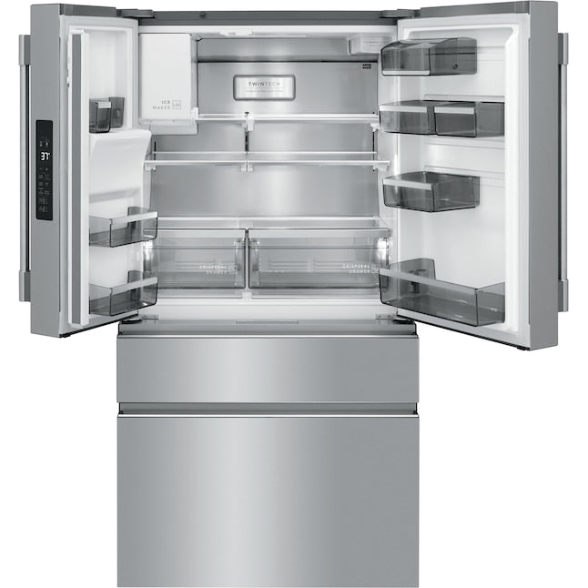 Frigidaire Professional Counter-Depth 21.4-cu ft 4 -Door French Door Refrigerator with Dual Ice Maker with Water and Ice Dispenser ( Smudge-Proof Stainless Steel ) ENERGY STAR Certified