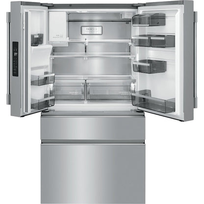 Frigidaire Professional Counter-Depth 21.4-cu ft 4 -Door French Door Refrigerator with Dual Ice Maker with Water and Ice Dispenser ( Smudge-Proof Stainless Steel ) ENERGY STAR Certified