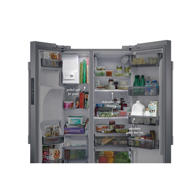 Frigidaire Professional 22.3-cu ft Counter-Depth Side-by-Side Refrigerator with Ice Maker ,Water and Ice Dispenser ( Smudge-Proof Stainless Steel ) ENERGY STAR Certified