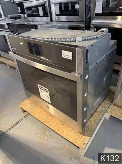 GE Profile 30 inch Smart Compatible Single Electric Wall Oven with Air Fry True Convection and Self + Steam Cleaning ( Stainless Steel )