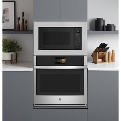 GE Profile 30 inch Smart Compatible Single Electric Wall Oven with Air Fry True Convection and Self + Steam Cleaning ( Stainless Steel )