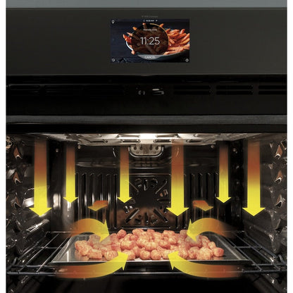 GE Profile 30 inch Smart Compatible Single Electric Wall Oven with Air Fry True Convection and Self + Steam Cleaning ( Stainless Steel )