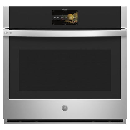 GE Profile 30 inch Smart Compatible Single Electric Wall Oven with Air Fry True Convection and Self + Steam Cleaning ( Stainless Steel )
