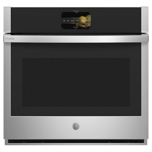 GE Profile 30 inch Smart Compatible Single Electric Wall Oven with Air Fry True Convection and Self + Steam Cleaning ( Stainless Steel )