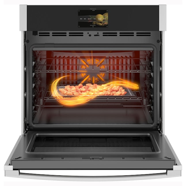 GE Profile 30 inch Smart Compatible Single Electric Wall Oven with Air Fry True Convection and Self + Steam Cleaning ( Stainless Steel )