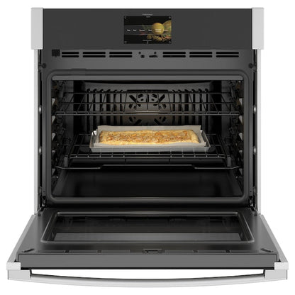 GE Profile 30 inch Smart Compatible Single Electric Wall Oven with Air Fry True Convection and Self + Steam Cleaning ( Stainless Steel )