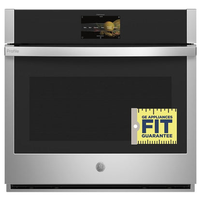 GE Profile 30 inch Smart Compatible Single Electric Wall Oven with Air Fry True Convection and Self + Steam Cleaning ( Stainless Steel )