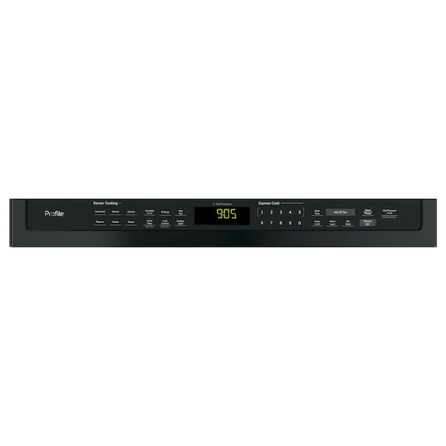 GE Profile 2.1-cu ft 29.9-in Over-the-Range Microwave with Sensor Cooking ( Black Stainless )