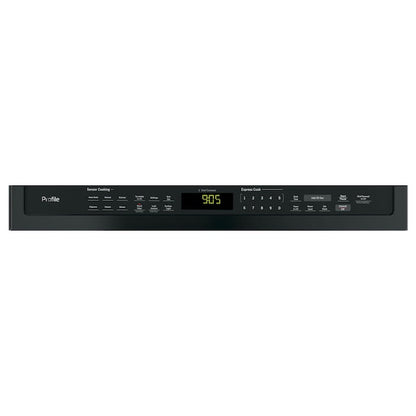 GE Profile 2.1-cu ft 29.9-in Over-the-Range Microwave with Sensor Cooking ( Black Stainless )