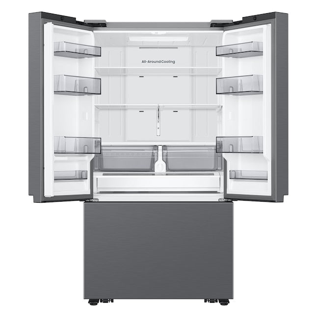 Samsung Counter-Depth Mega Capacity 27-cu ft 3 -Door Smart Compatible French Door Refrigerator with Dual Ice Maker ( Fingerprint Resistant Stainless Look ) ENERGY STAR Certified