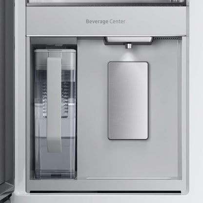 Samsung Bespoke Standard-Depth 28.8-cu ft 4.0 -Door Smart Compatible French Door Refrigerator with Dual Ice Maker with Water Dispenser and Door within Door ( Fingerprint Resistant Stainless Steel - All Panels ) ENERGY STAR Certified
