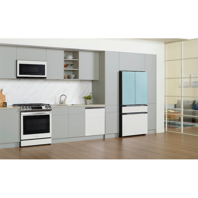 Samsung Bespoke Standard-Depth 28.8-cu ft 4.0 -Door Smart Compatible French Door Refrigerator with Dual Ice Maker with Water Dispenser and Door within Door ( Fingerprint Resistant Stainless Steel - All Panels ) ENERGY STAR Certified