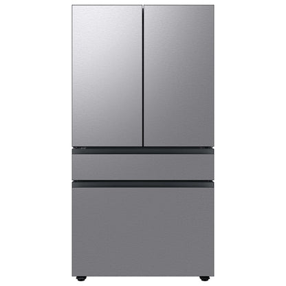 Samsung Bespoke Standard-Depth 28.8-cu ft 4.0 -Door Smart Compatible French Door Refrigerator with Dual Ice Maker with Water Dispenser and Door within Door ( Fingerprint Resistant Stainless Steel - All Panels ) ENERGY STAR Certified