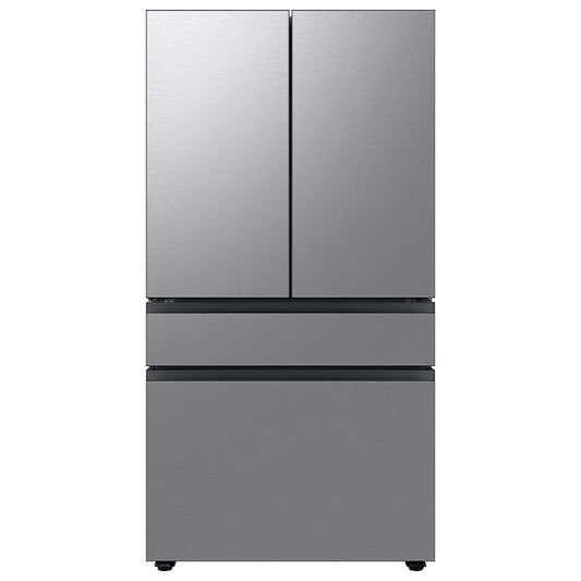 Samsung Bespoke Standard-Depth 28.8-cu ft 4.0 -Door Smart Compatible French Door Refrigerator with Dual Ice Maker with Water Dispenser and Door within Door ( Fingerprint Resistant Stainless Steel - All Panels ) ENERGY STAR Certified