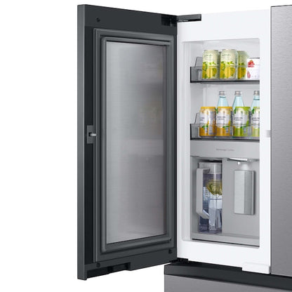Samsung Bespoke Standard-Depth 28.8-cu ft 4.0 -Door Smart Compatible French Door Refrigerator with Dual Ice Maker with Water Dispenser and Door within Door ( Fingerprint Resistant Stainless Steel - All Panels ) ENERGY STAR Certified