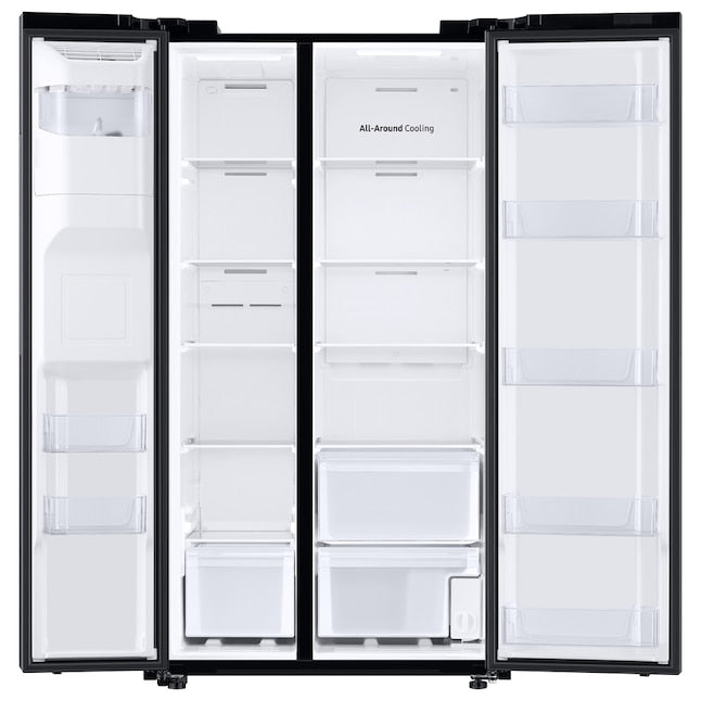 Samsung 27.4-cu ft Side-by-Side Refrigerator with Ice Maker ,Water and Ice Dispenser ( Fingerprint Resistant Black Stainless Steel )