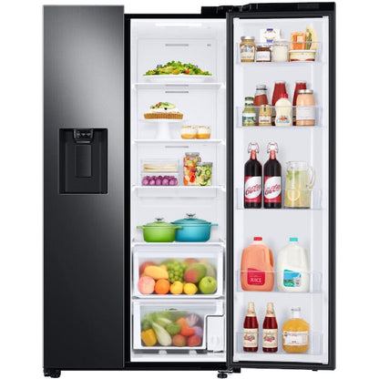 Samsung 27.4-cu ft Side-by-Side Refrigerator with Ice Maker ,Water and Ice Dispenser ( Fingerprint Resistant Black Stainless Steel )
