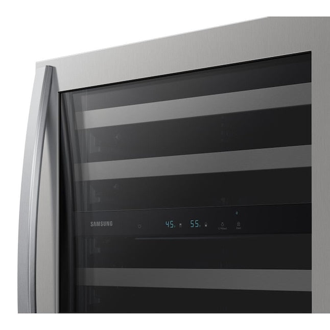 Samsung 23.81-in W 51 -Bottles Fingerprint Resistant Stainless Steel Dual Zone Cooling Freestanding Indoor Wine Cooler