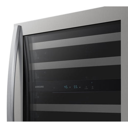 Samsung 23.81-in W 51 -Bottles Fingerprint Resistant Stainless Steel Dual Zone Cooling Freestanding Indoor Wine Cooler