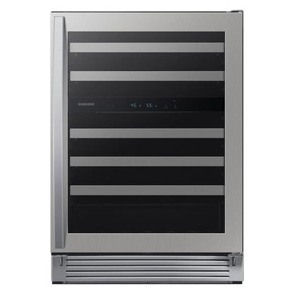 Samsung 23.81-in W 51 -Bottles Fingerprint Resistant Stainless Steel Dual Zone Cooling Freestanding Indoor Wine Cooler