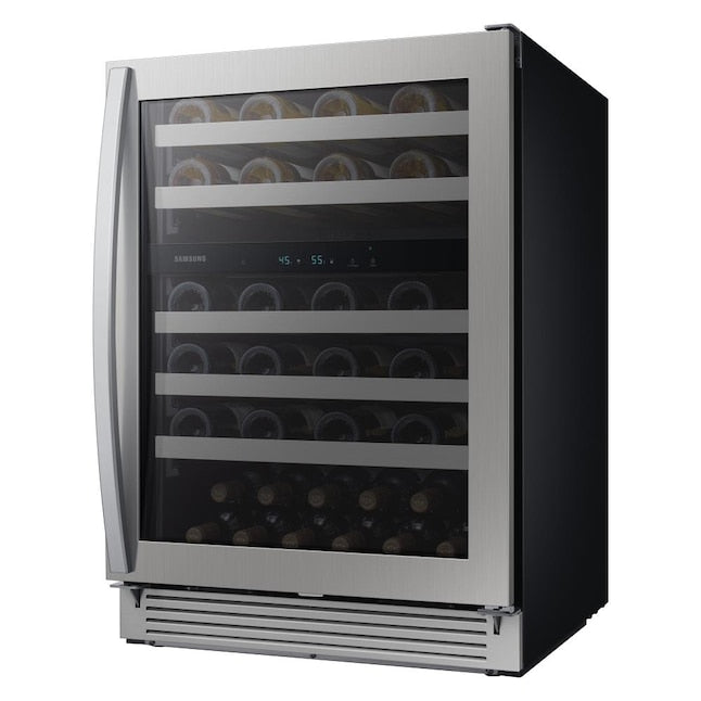 Samsung 23.81-in W 51 -Bottles Fingerprint Resistant Stainless Steel Dual Zone Cooling Freestanding Indoor Wine Cooler
