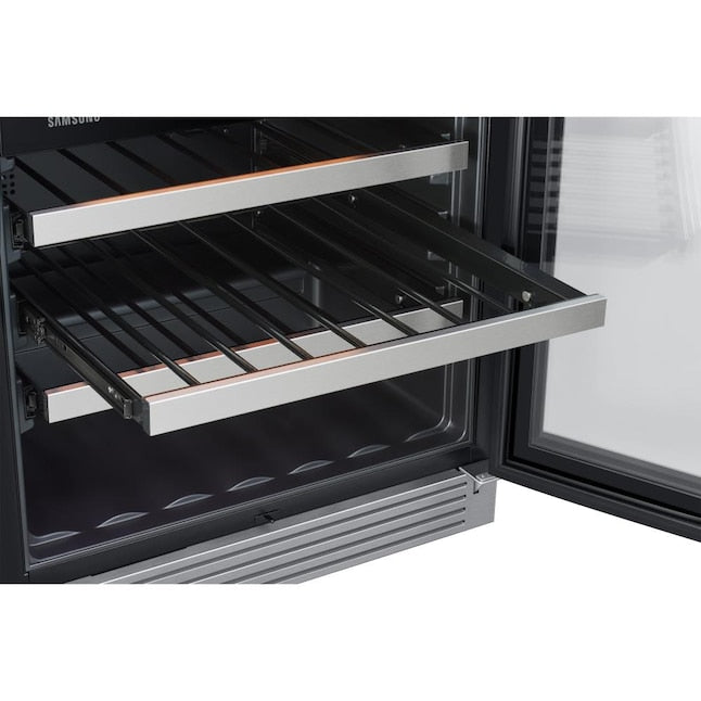 Samsung 23.81-in W 51 -Bottles Fingerprint Resistant Stainless Steel Dual Zone Cooling Freestanding Indoor Wine Cooler