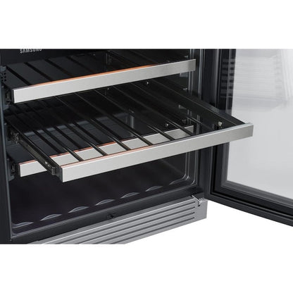 Samsung 23.81-in W 51 -Bottles Fingerprint Resistant Stainless Steel Dual Zone Cooling Freestanding Indoor Wine Cooler