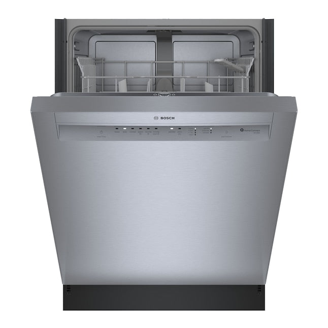 Bosch 100 Series 24-in Front Control Built-in Dishwasher ( Stainless steel ) , 50-Decibel Very Quiet Sound Level