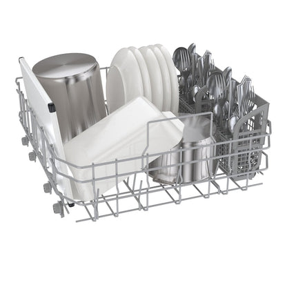 Bosch 100 Series 24-in Front Control Built-in Dishwasher ( Stainless steel ) , 50-Decibel Very Quiet Sound Level