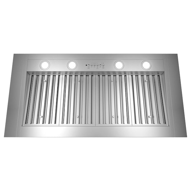 GE Profile 48 inch Ducted 1200-CFM Stainless Steel Insert Under Cabinet Range Hood with Charcoal Filter